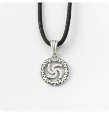 Оберег Символ Рода из серебра в круге (малый)