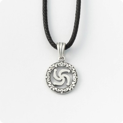 Оберег Символ Рода из серебра в круге (малый)