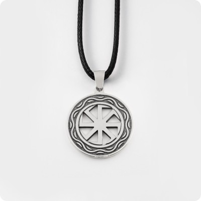 Оберег Коловрат (осолонь) из серебра в Стихии Воды