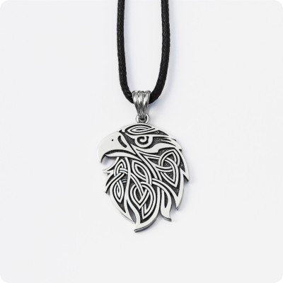 Оберег Сокол из серебра (двухсторонний)