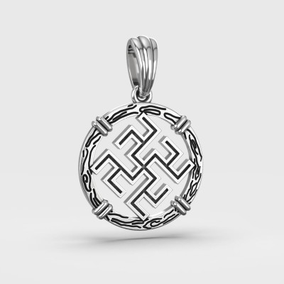 Оберег Одолень трава из серебра