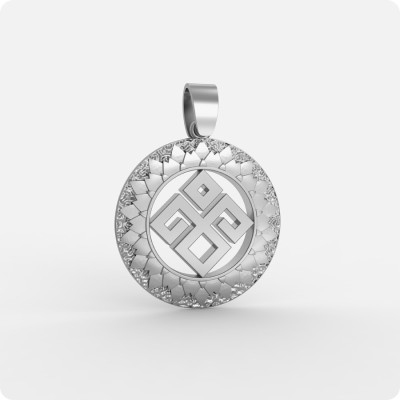 Оберег Даждьбог из серебра (Горыныч)