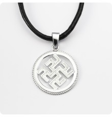 Оберег Одолень трава из серебра в круге