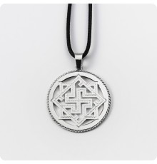 Оберег Валькирия из серебра в круге