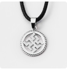 Оберег Зайчик из серебра в круге