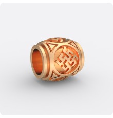 Шарм - бусина с оберегом Цветок Папоротника из золота