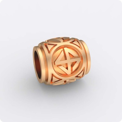 Шарм - бусина с символом Хорса из золота