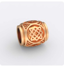 Шарм - бусина с оберегом Звезда Лады-богородицы из золота