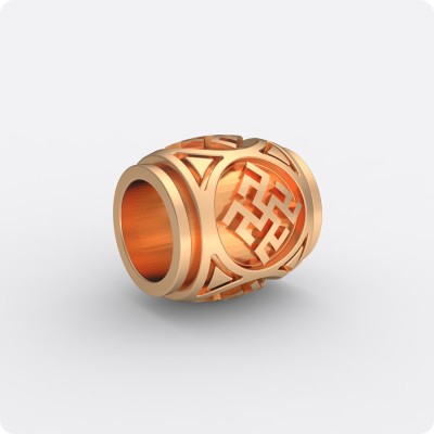 Шарм - бусина с оберегом Одолень трава из золота