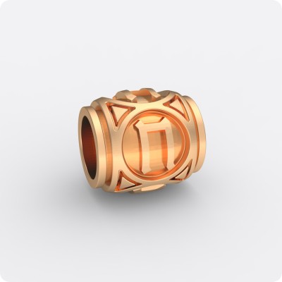 Шарм - бусина из золота - Руна Перун