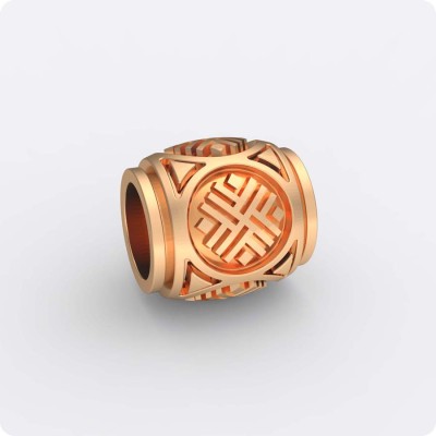 Шарм - бусина с оберегом Путник из золота