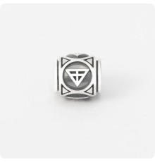 Шарм - бусина со знаком Бога Морока из серебра