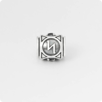 Шарм - бусина из серебра - Руна Сила