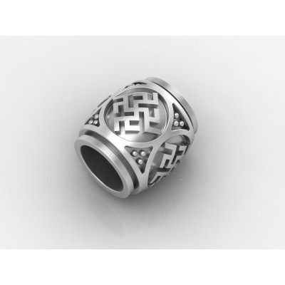 Шарм - бусина с оберегом Одолень трава из серебра