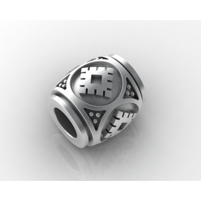 Шарм - бусина с оберегом Репейник Счастья из серебра