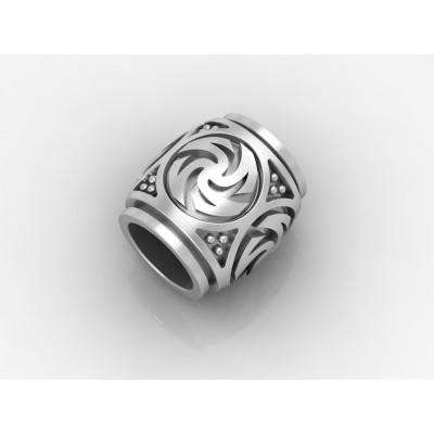 Шарм - бусина с оберегом Вайга (Символ Тары) из серебра