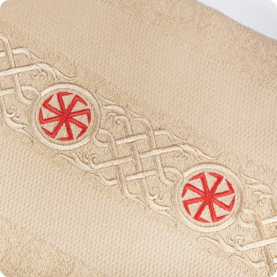 Полотенце лицевое с вышитым оберегом Коловрат