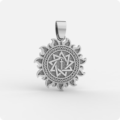 Оберег Меч острием вниз из серебра в Ярило