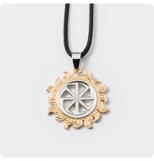 Оберег Коловрат из серебра с золотом в Ярило (с камнем)