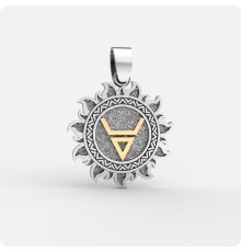 Оберег Символ Велеса (Волоса) в Ярило (серебро с золотом)