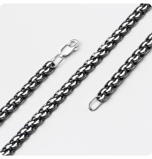 Серебряная цепь Бисмарк граненый