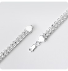 Серебряный браслет плетение Двухполосный Бисмарк