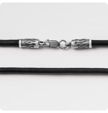 Кожаный шнур с серебряным замком - Пламя